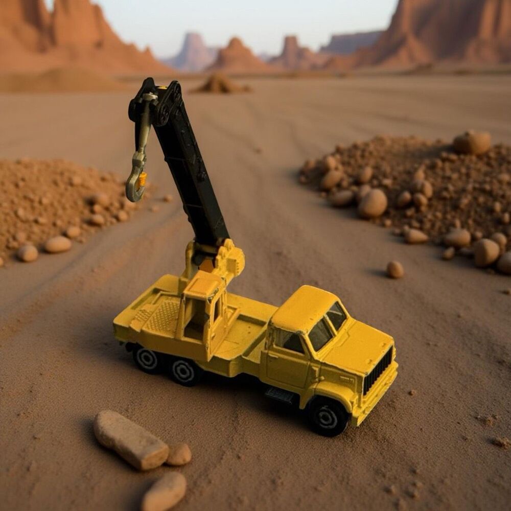 1987 MAJORETTE 283 GMC Brigadier Yellow Black Crane DieCast Truck